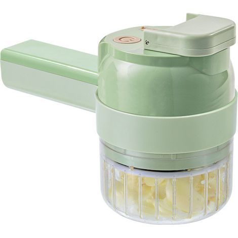 4 en 1 Ensemble de Trancheuse à Légumes Électrique Outil Coupe Légumes Légumes en Portable Coupe-Fruits Multifonctions avec Récipient et Brosse de (1/5)