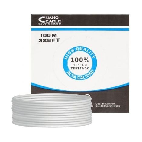 NanoCable 10.20.0702-FLEX - Câble réseau Ethernet flexible RJ45 Cat.5E FTP AWG24, Gris, bobine de 100mts