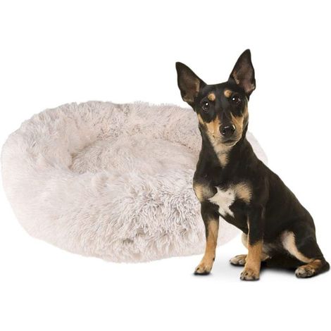Coussin KREMS rond ø 70 cm anti stress couleur blanc pour chiens - Flamingo (1/5)