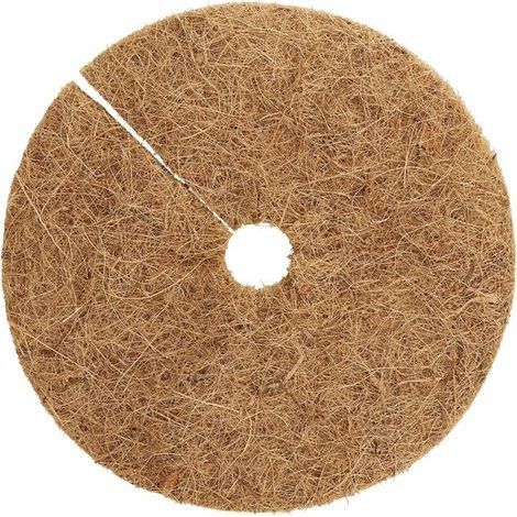 pair 12 morceaux de tapis de cocotier pour pots de fleurs, tapis plats, tapis de noix de coco déchiquetés avec ouvertures rondes pour protéger les racines des plantes du gel et de l'hydratation (1/5)