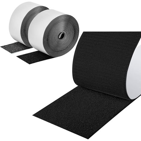 Extra starker selbstklebender Klettverschluss (5 cm x 6 m), doppelseitiger Klettverschluss zum Aufnähen, extra groß, ideal für Sofa und Bastelarbeiten.