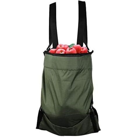 Jardin Fruit Cueillette Tablier - Grand Cueillir des Fruits Sac À Toute épreuve Tissu Oxford - Poches de Rangement Vertes pour Fruits Légumes avec Taille Ajustable pour Femme Homme
