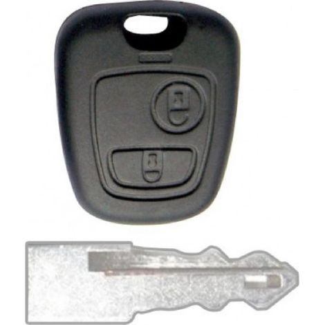COQUE CLE ADAPTABLE PSA 2 BOUTONS  LAME CRANTEE FIXE