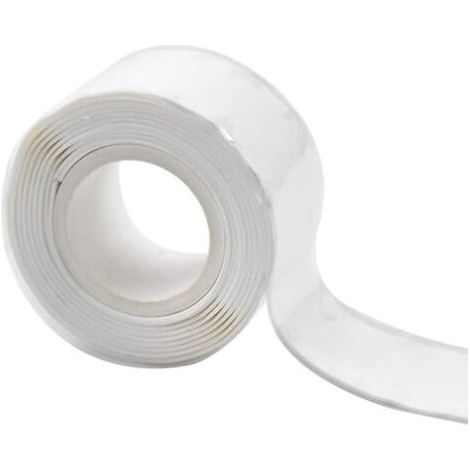 Weißes Silikon-Reparaturband, Auslaufschutzband, selbstklebender Dichtungsstreifen, 1 m x 2,5 cm, zur Reparatur von Wasserrohren, Schläuchen und Kabeln (1/5)