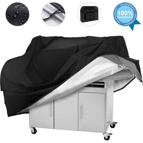 Minkurow Housse de barbecue 145 x 61 x 117 cm Tissu Oxford 210D imperméable et résistant aux UV Protection anti-vent et anti-pluie (1/5)