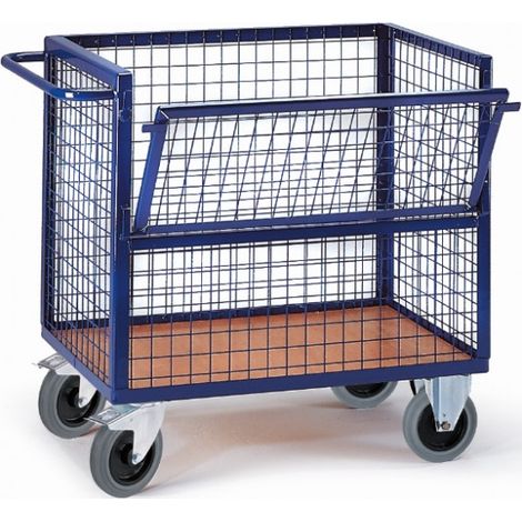 Rollcart Drahtkastenwagen halb geklappt und vergittert 975x675mm