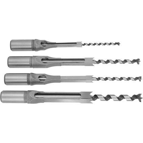Juego de 4 brocas de agujero cuadrado: 1/4", 5/16", 3/8", 1/2 pulgada para taladrar madera.