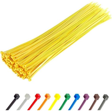 Kabelbinder 100 Stück Zugfestigkeit 22,2 kg UV 370 mm x 4,8 mm Gelb (1/5)
