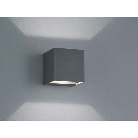 Wandleuchte Cubo Anthrazit Doppel-LED-Licht Adaja IP54 Trio Lighting