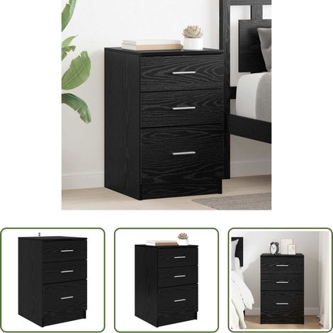 Rangement nuit - Cabinet de chevet Chêne noir 40 x 40 x 63 cm Bois d'ingénierie (1/5)
