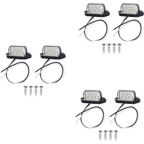 6 feux de plaque d'immatriculation LED universels 12V/24V pour voiture, remorque et véhicule (1/5)