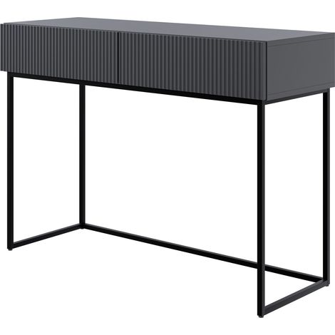 Selsey Veldio - Schminktisch mit Schubladen, schwarz mit Metallgestell, 110 cm (1/5)