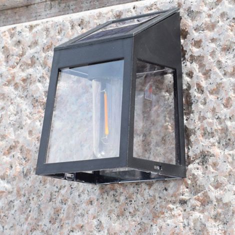 Set mit 2 wasserdichten Wolframfaden-Solarlampen, ABS-Gehäuse, automatische Zündung. (1/5)