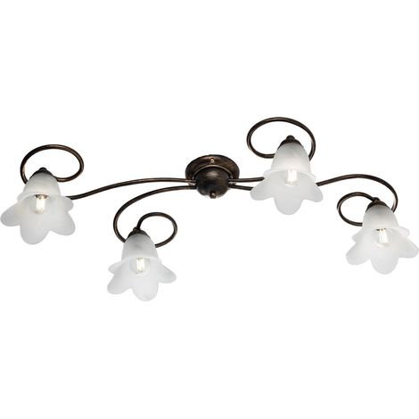 Plafoniera Bonetti Alice Be Light a 4 luci in ferro Marrone/Oro (1/3)