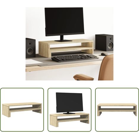 Support moniteur chêne - Support de moniteur chêne sonoma 54x22x15 cm bois d'ingénierie (1/5)