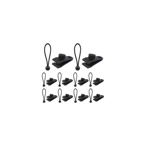 Lntyq 10er-Pack Planenclips + 10 Gummispanner, Planenklemmen mit Verriegelungsmechanismus, Greifschrauben, Clips für Outdoor-Planen, Zelte, Camping, Markisen (1/5)