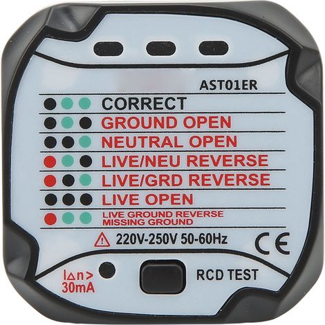 BSIDE AST01ER Détecteur de puissance de prise, testeur de polarité de la ligne de terre, détecteur de tension, testeur de prise d'appareil (1/5)