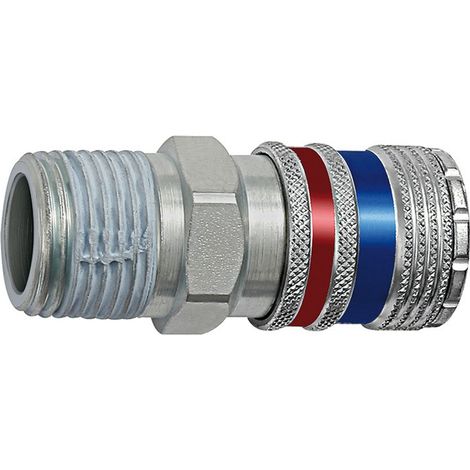 Riegler Sicherheitskupplung NW 7,6, Stahl/Messing verzinkt, R 1/4 AG (1/3)