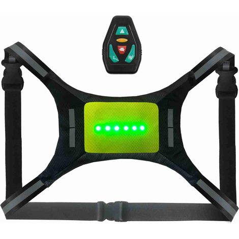 Gilet réfléchissant LED rechargeable par USB avec télécommande et clignotants intégrés pour vélo (1/4)
