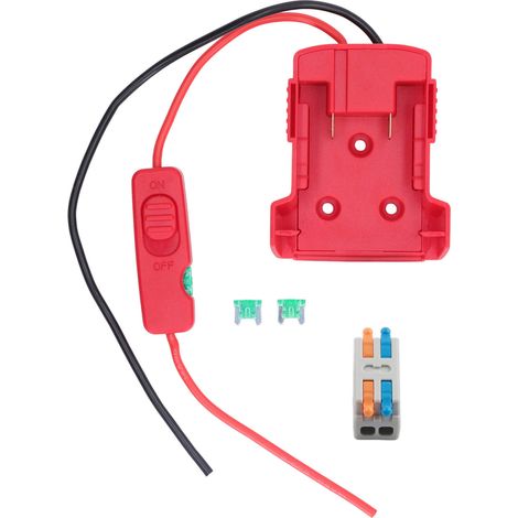 Adaptateur de batterie avec fusible 30A et interrupteur, bornier sécurisé en ABS, convertisseur pour batterie lithium M18 18V (1/5)