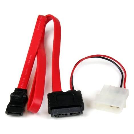 Startech.com sata slimline 13 pin slim line to male lp4 and sata cable adapter - 1x sata - 1x male lp4 - 1x sata slim line,lifetime warranty (1/5)