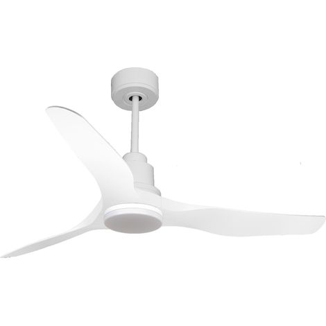 Ventilador de techo Modo Invierno/Verano Termostato Dimable Wifi Motor DC Techos Inclinados Mando a Distancia Luz tres tonos Adaptador 2/3 Aspas Hypersilence