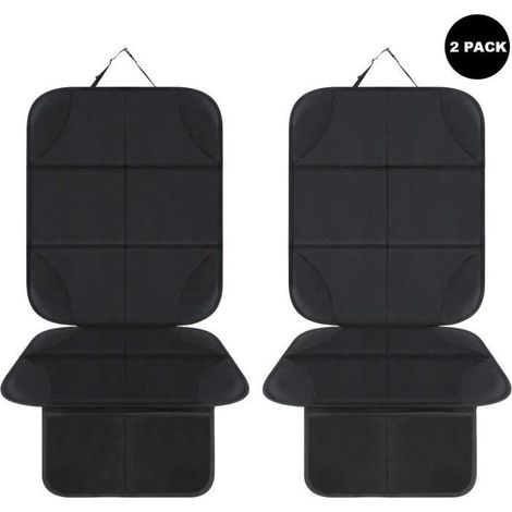 Protecteur de siège - Cuir - 2 pièces - Compatible airbag - Noir (1/4)