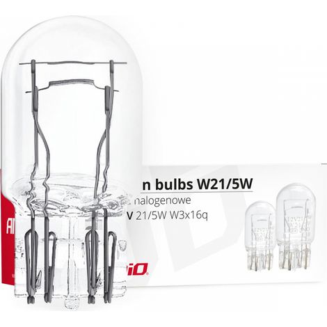 Bombillas halógenas T20 W21/5W W3x16d 10 unidades amio-02552 (1/3)