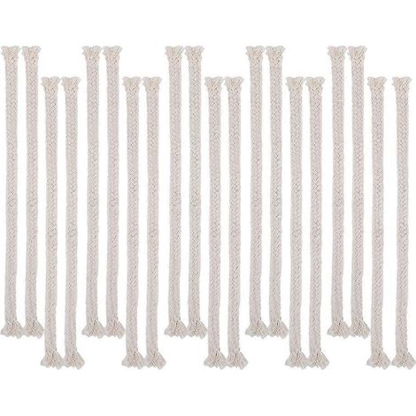 20 mèches en verre pour bougies, bougies à pétrole, bougies pour lampes à huile, bougies pour lampes à beurre, bougies pour ghee-15x0.6cm-Beige