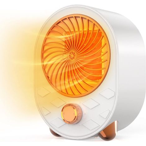 Radiateur Soufflant Céramique Chauffage électrique 1000W,Thermostat Réglable,Protection contre les surchauffes, Système Anti-renversement et 2 réglages de température