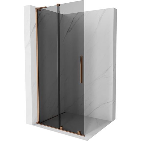 Mexen Velar L Duschwand verschiebbar Walk-in 100 x 200 cm, graphit 8 mm, Roségold - 871-100-003-43-60 (1/5)