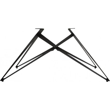 Pied de table de repas métal noir design géométrique H.65 cm - 03 (1/5)
