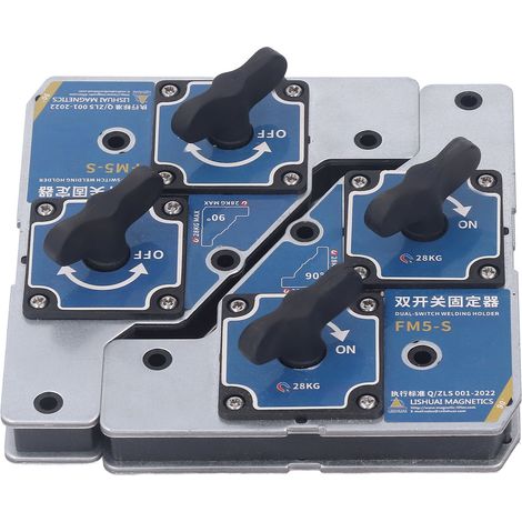 aimants de soudage, 2 interrupteurs, angle de 90°, support magnétique de soudage de 28 kg, outil de fixation.