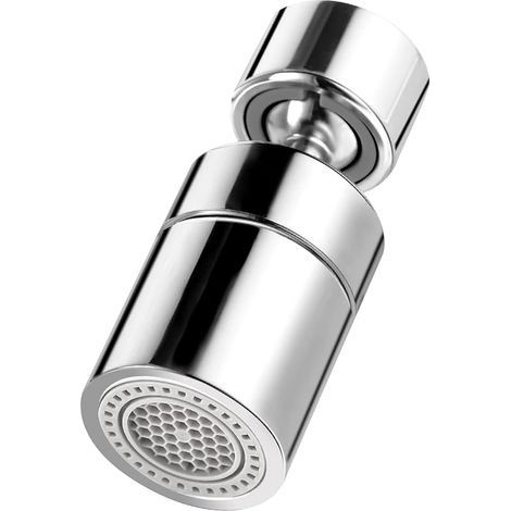 360° Pivotant Aérateur de Robinet, 2 Modes Embout Robinet Cuisine, Mousseur Robinet Economie Eau, Pour Robinet Pour lavabo de Cuisine de Salle de Bain (Argent) (1/5)