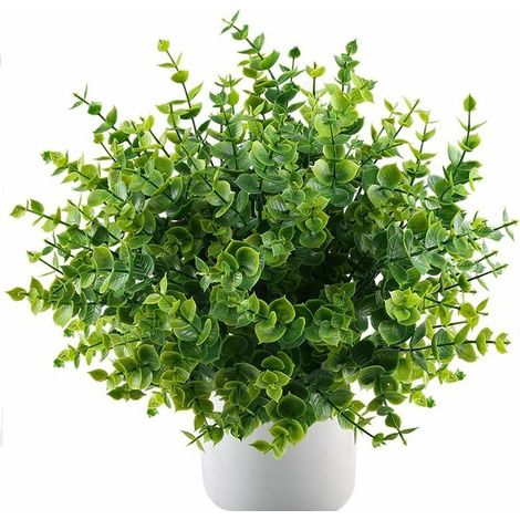 Plantes artificielles Arbustes en plastique Plantes en plastique Plantes de simulation Vert 4 pcs (1/5)
