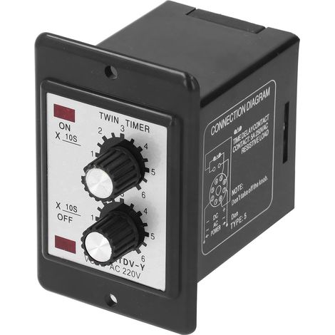 Relais temporisé double 60 secondes, anti-interférences, fonctionnement précis, bobine en cuivre, contacts argentés, 220 V CA (1/5)