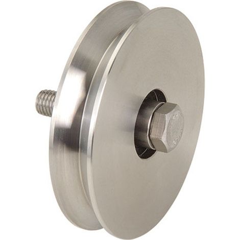 Metalideal Roue simple gorge V en inox - Diamètre 60 mm