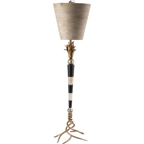 Lampe de table Art déco crème/or/noir 91cm E27 Flambeau (1/5)
