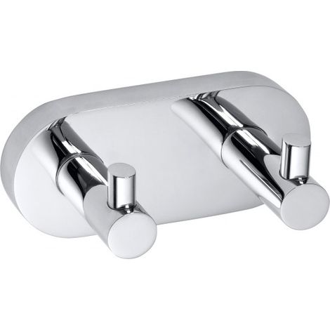 Patère double OMEGA laiton chromé 12x5,5x5 cm (1/2)