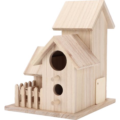Nichoir d'extérieur en paulownia, nids pour oiseaux de jardin, petit nichoir pour oiseaux sauvages, trois pièces (1/5)
