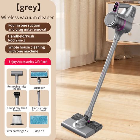 Aspirateur et autolaveuse sans fil, élimine les acariens et nettoie les coins – rechargeable par USB (1/5)