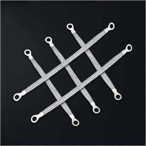 Bande de Mise à la Masse, Cuivre Tressé Sangle De Terre De Cuivre Plat Tressé, Moteur Bande de Mse à la Masse en Cuivre, Bande de Mise à la Terre Batterie Masse Bande Câble de Masse