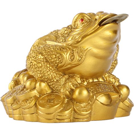 Portafortuna cinese Feng Shui per ricchezza e denaro, a forma di rana o rospo, ideale come decorazione per la casa e l'ufficio, un ottimo regalo. (1/5)