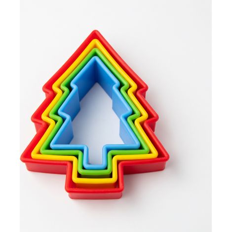 Emporte pieces sapin noel 5 pieces plastique pour la maison (1/5)