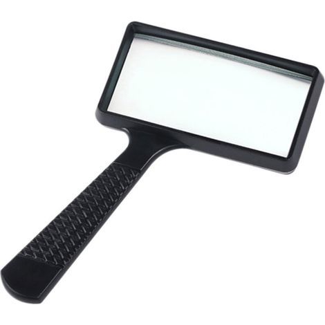 Lente d'ingrandimento portatile 10X, lente rettangolare da 10050 mm, lente in vetro antigraffio per lettura, hobby, riparazioni e osservazione. (1/4)