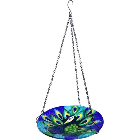 Bol de mangeoire à oiseaux, bain d'oiseau de paon en plein air, bol de mangeoire à oiseaux suspendu, décor de jardin, bol de mangeoire à oiseaux (1/5)