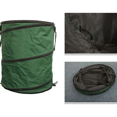 Poubelle de jardin pliable 47x55 cm, sac collecteur de déchets verts pour camping, jardinage, feuilles et déchets extérieurs. (1/5)