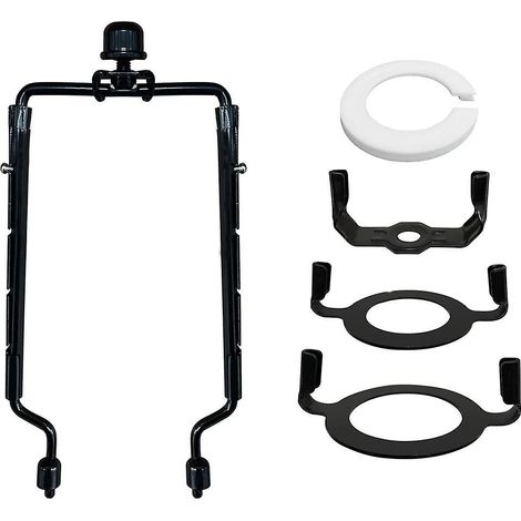 Support de lampe à harpe réglable pour abat-jour de 7 pouces, adaptateur pour douille E14, E26, E27, corne noire. (1/5)