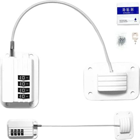 Cerradura para refrigerador - Cerradura de combinación para congelador, cierre adhesivo seguro para cajones de cocina, puertas corredizas, ventanas y puertas para mascotas.