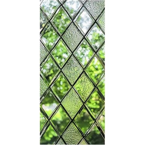 Sichtschutzfolie, selbsthaftende Retro-Fensterfolie in Buntglasoptik, abnehmbare Dekorfolie für Zuhause, Bad, Küche und Haustür (1/5)